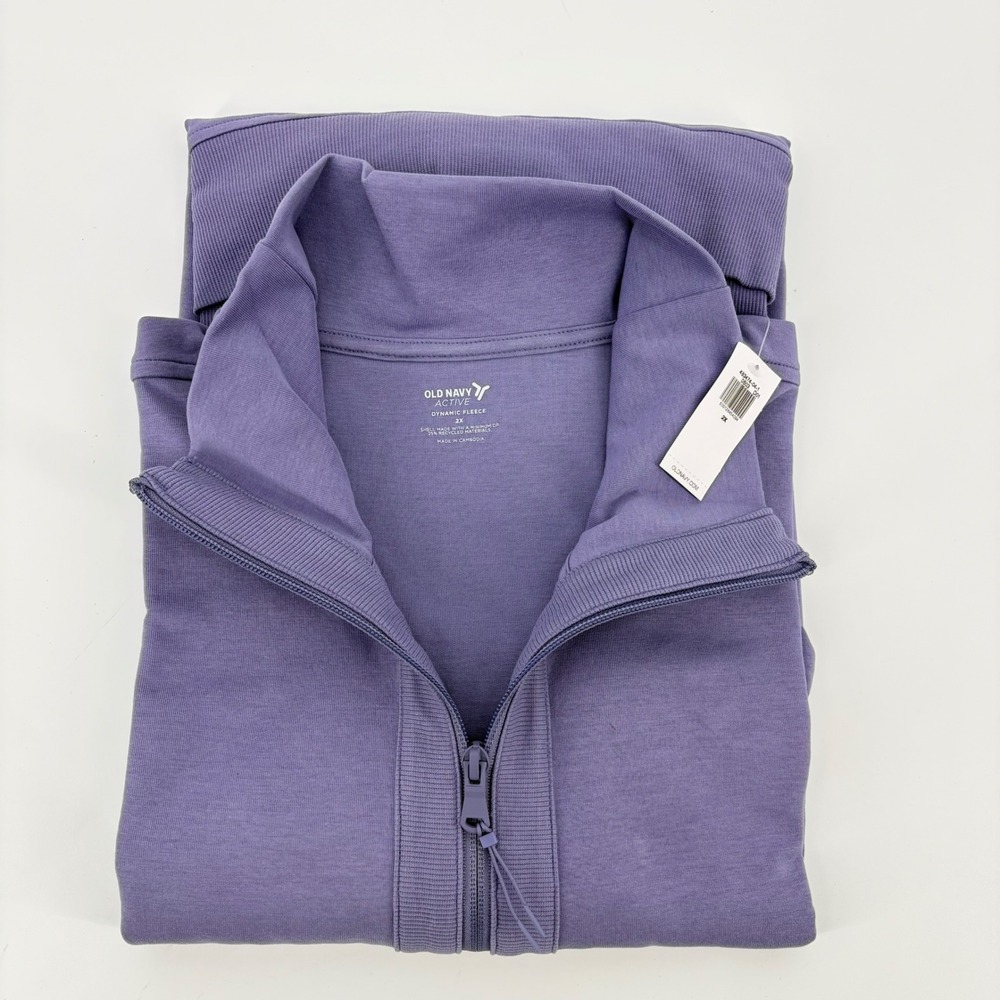 Old Navy Pullover Dynamic Fleece Half Zip Pockets Athleisure Purple 2X Cozy Soft